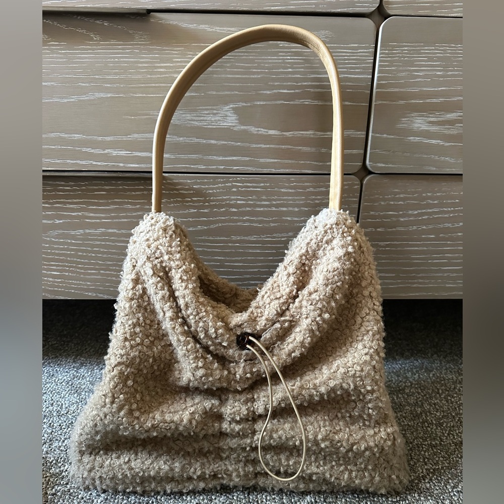 Staud Felix Sherpa bag in doe beige
